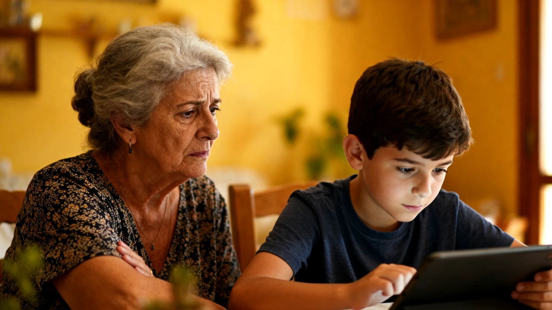 Una abuela nota que su nieto pequeño, de entre 6 y 9 años, utiliza de forma frecuente e incontrolada las redes sociales y aplicaciones digitales en el dispositivo de sus padres, exponiéndose a contenidos inapropiados para su edad. La abuela, que pasa mucho tiempo al cuidado del niño, no sabe cómo intervenir sin generar conflicto, siente que no tiene autoridad suficiente para poner límites y teme que sus padres no tomen en serio la situación."