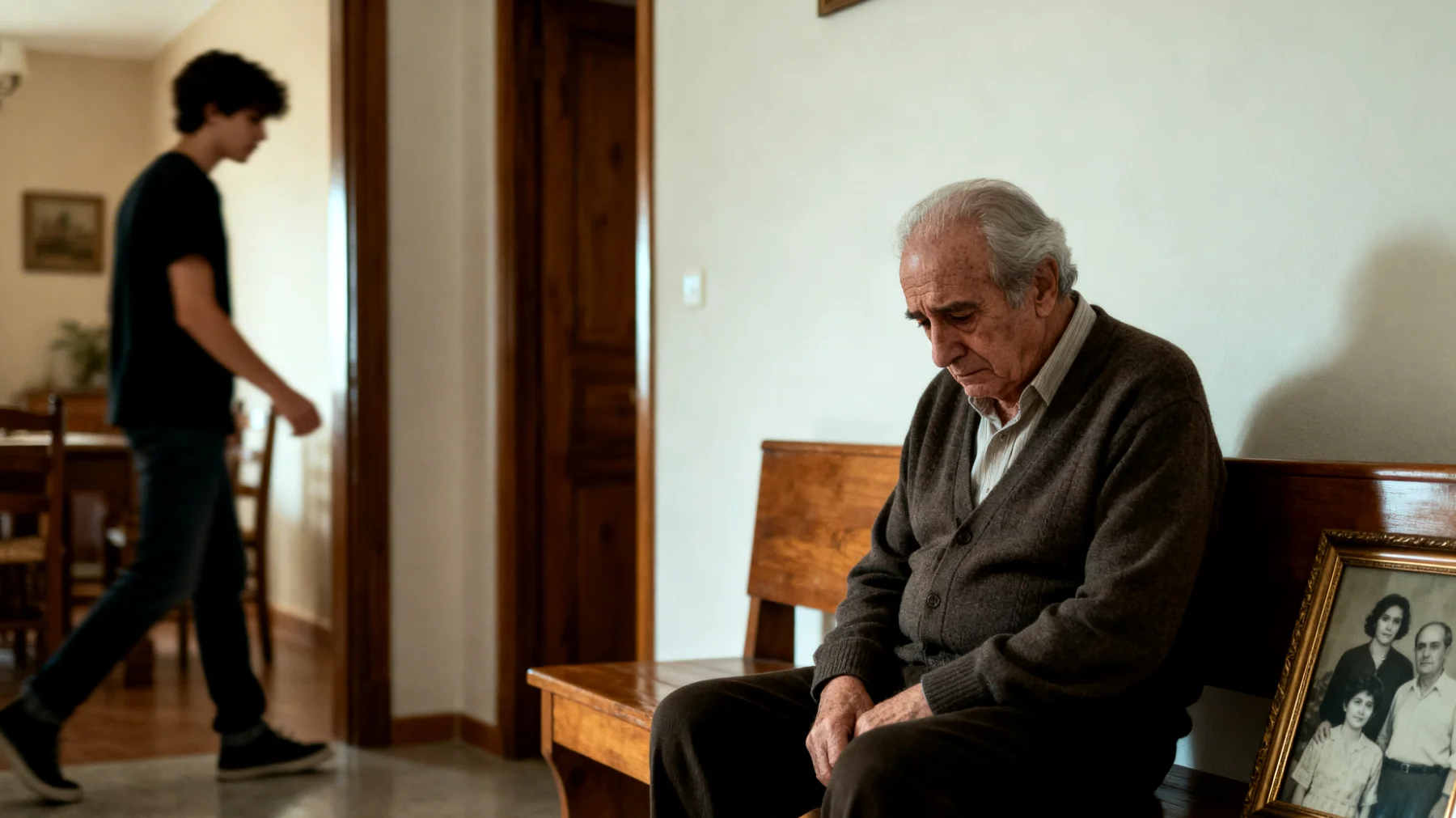 Un abuelo siente que su nieto joven adulto ya no comparte con él momentos significativos ni expresa lo que siente: las conversaciones se han vuelto superficiales, breves y puramente funcionales. El abuelo percibe una distancia emocional creciente y no sabe cómo recuperar ese vínculo afectivo que antes existía, sintiéndose invisible e irrelevante en la vida de su nieto."